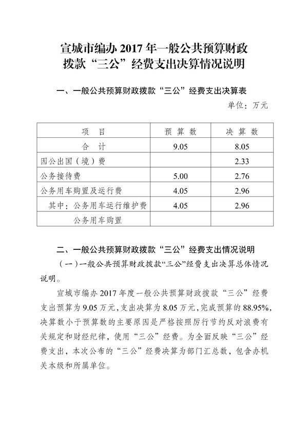 宣城市编办2017年一般公共预算财政拨款“三公”经费支出决算情况说明_001.jpg