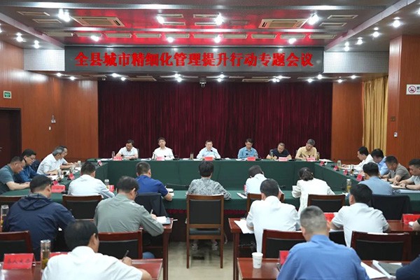加强精细管理 提升功能品质 沈校根在全县城市精细化管理提升行动专题会上强调