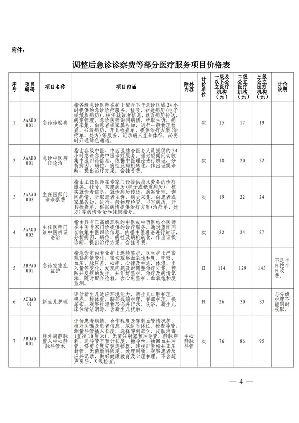 关于调整急诊诊察费等部分医疗服务项目价格的通知_03.jpg