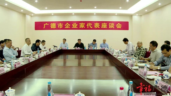 广德市委书记王庆武与企业家代表齐聚一堂话发展